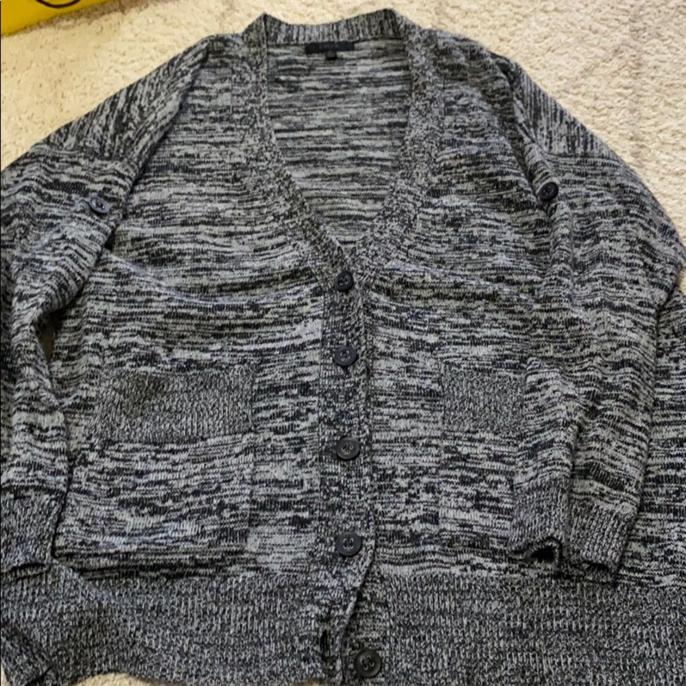 ARYN K oversized grey and black marbled sweater